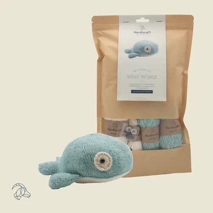 DIY Knitting Kit - Willy Whale | Blended Yarn | Knitted Toy | 25 cm