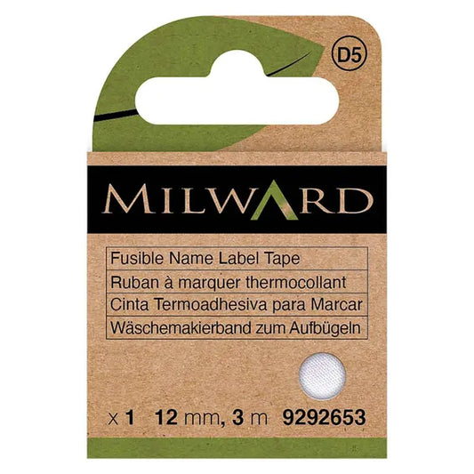 Fusible Name Label Tape | Iron-On | 12mm x 3m | Milward