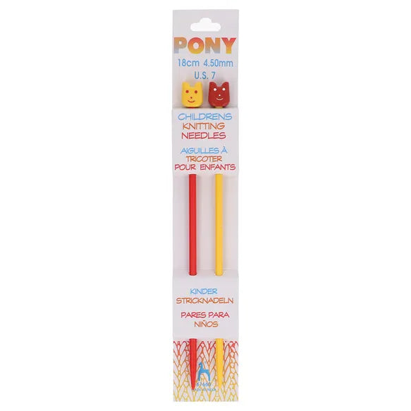 Pony Children's Single-Pointed Knitting Needles | Plastic | 18cm