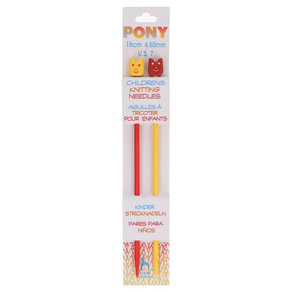Pony Children's Single-Pointed Knitting Needles | Plastic | 18cm
