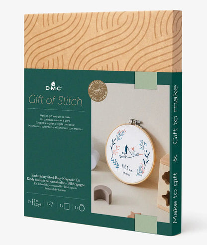 DMC Stork Baby Keepsake Embroidery Kit | TB180 | Personalised Baby Gift