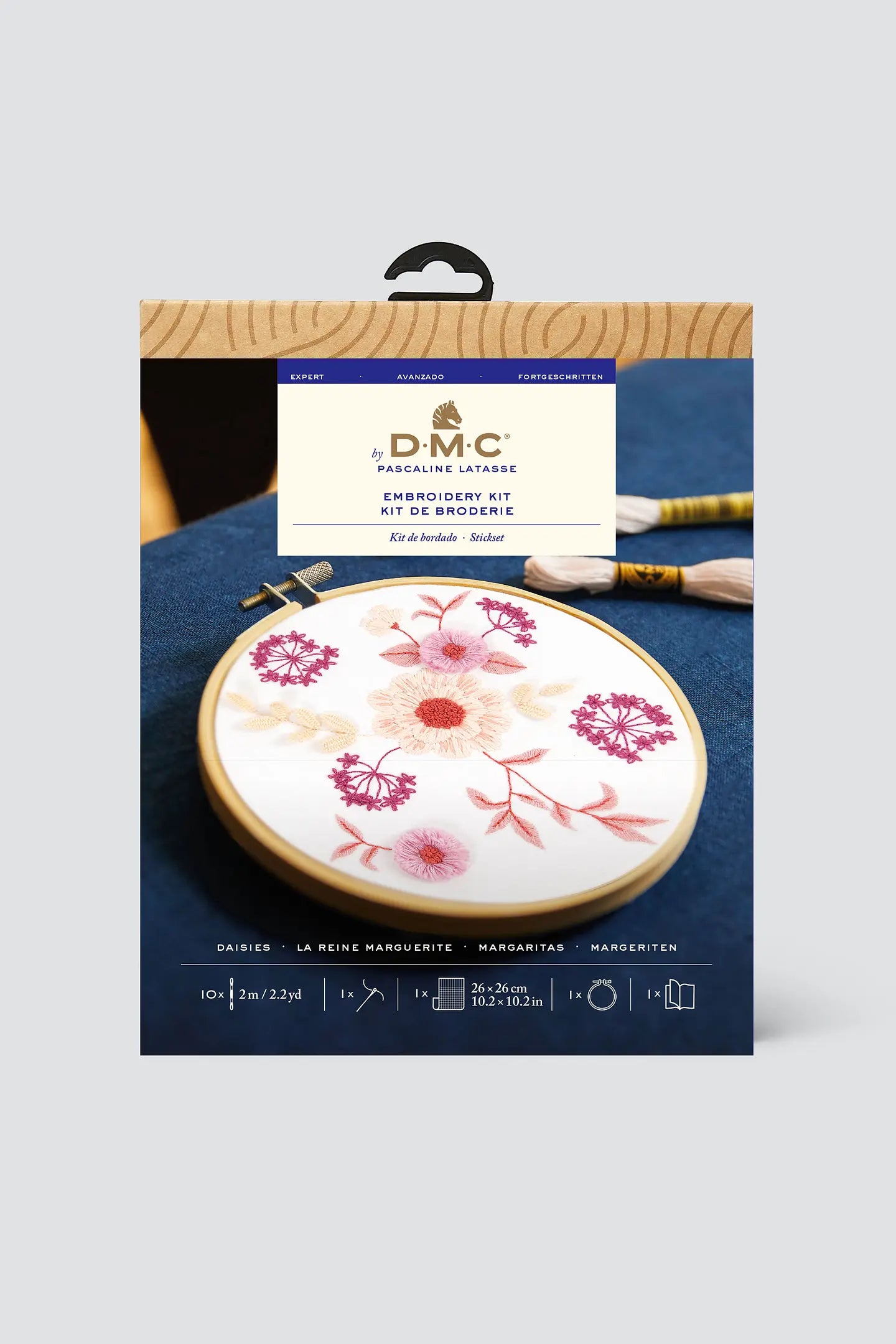 DMC Daisies Embroidery Kit by Pascaline Latasse | 3D Floral Hoop Kit