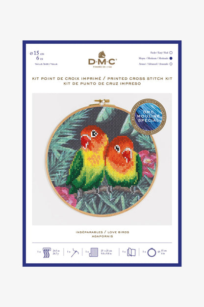 Tropical Birds Cross Stitch Kit | Pre-Printed Aida | BK1791